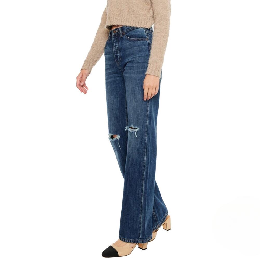 Kancan | Women | 90s Boyfriend Ultra High Rise Distressed Wide Leg Jeans | Sz 31 - Picture 13 of 13